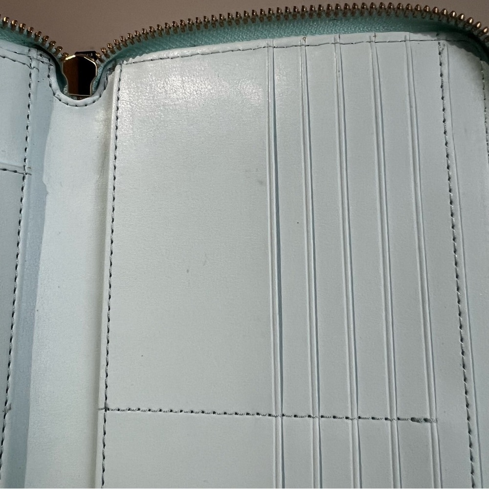 Kate Spade Graphic New Horizons Out Of Office Kaden Aqua Wallet. - Picture 6 of 9